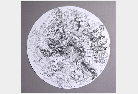 Untitled. Ink on paper Ø 40,64 cm.