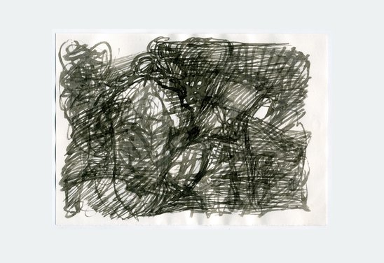 Improvisation 12.04.'20 nr.4. Ink on paper 15 x 21 cm.