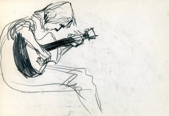 Sigurður Ó. Pétursson með gítar