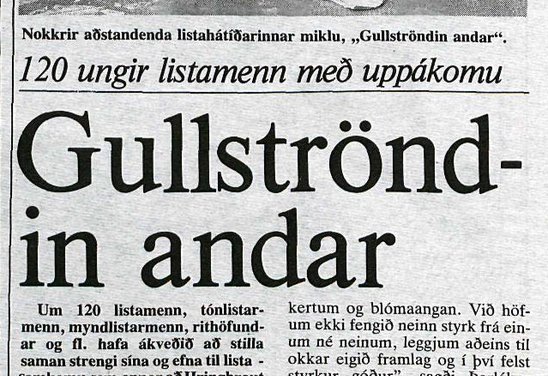 Gullströndin andar, í Þjv.