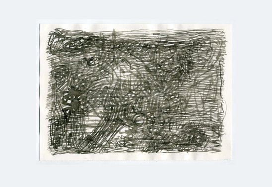 Improvisation 12.04.'20 nr.5. Ink on paper 15 x 21 cm.