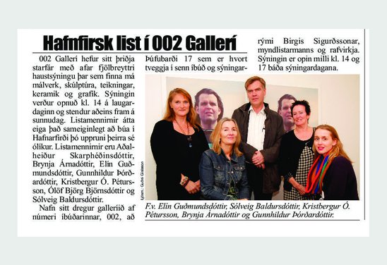 Fréttatilkynning vegna samsýningar í 002 Gallerí