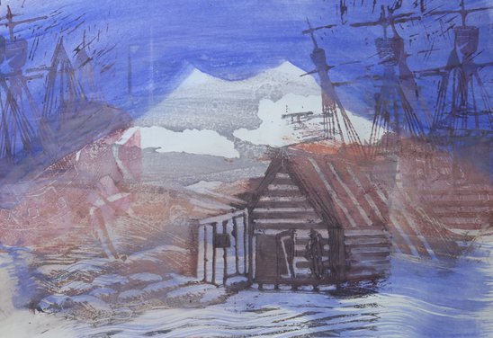 Án titils Untitled. Mixed media on paper. Private collection