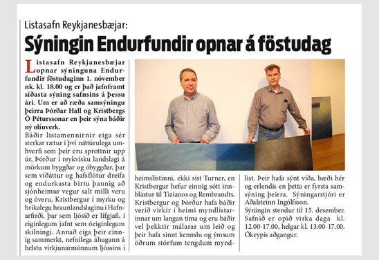 Fréttatilkynning vegna sýningar Endurfundir