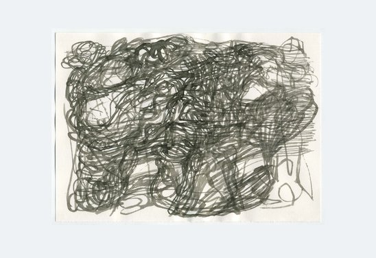 Improvisation 12.04.'20 nr.3. Ink on paper 15 x 21 cm.