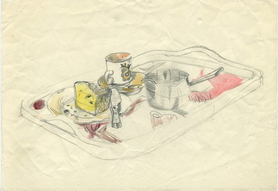 uppstilling með kaffibakka