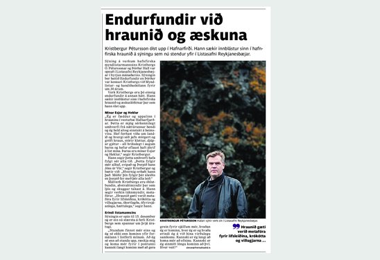 Viðtal í Fréttablaðinu við Kristberg vegna sýningarinnar Endurfundir
