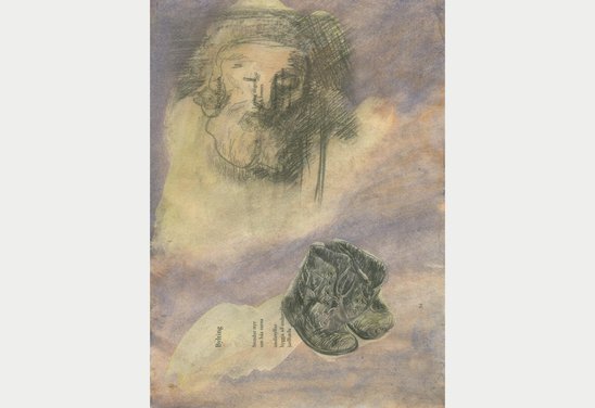 Án titils. Untitled. Mixed media on paper. In private collection.