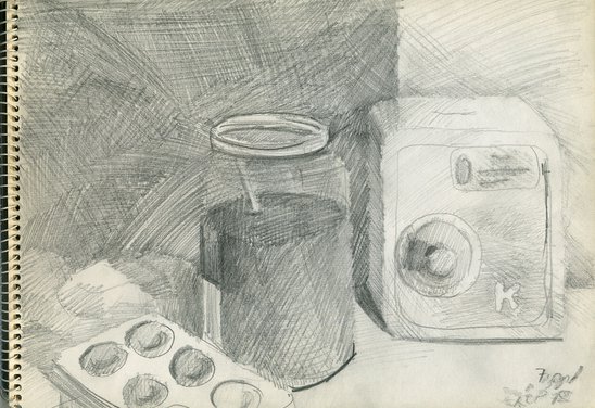 Uppstilling með vatnslitum