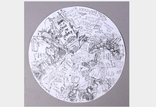 Untitled. Ink on paper Ø 40,64 cm.