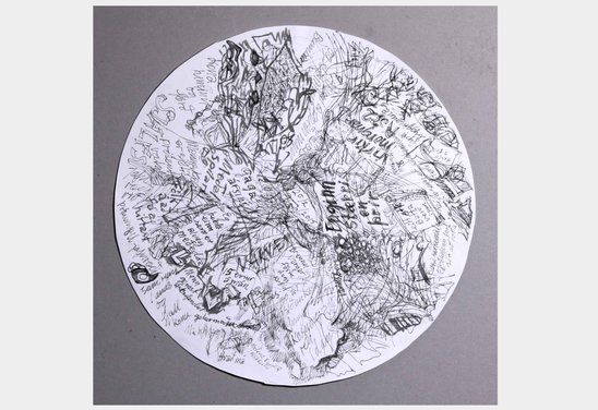 Untitled. Ink on paper Ø 40,64 cm.