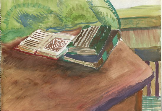 Uppstilling með bókum