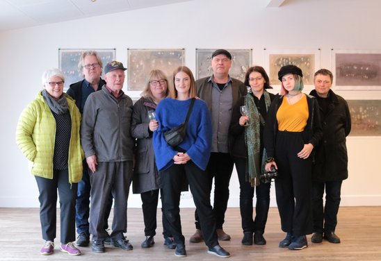 Ásamt gestum á opnun í Edinborgarhúsinu