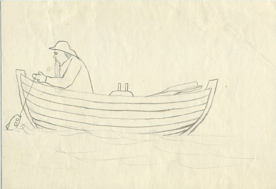 Fiskimaður í báti.