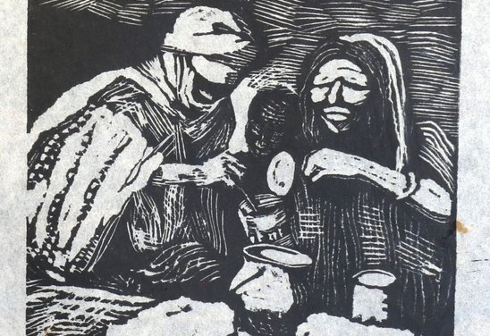 Bedúínafjölskylda. Dúkrista 1980.