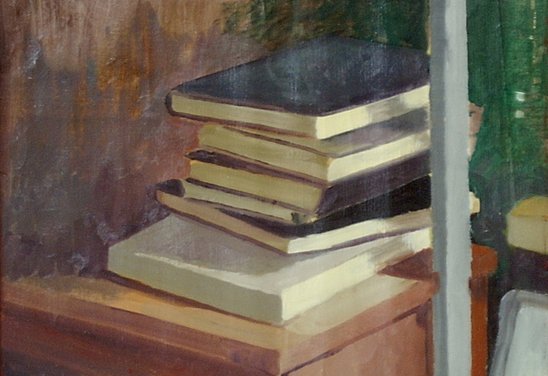 Uppstilling með bókum